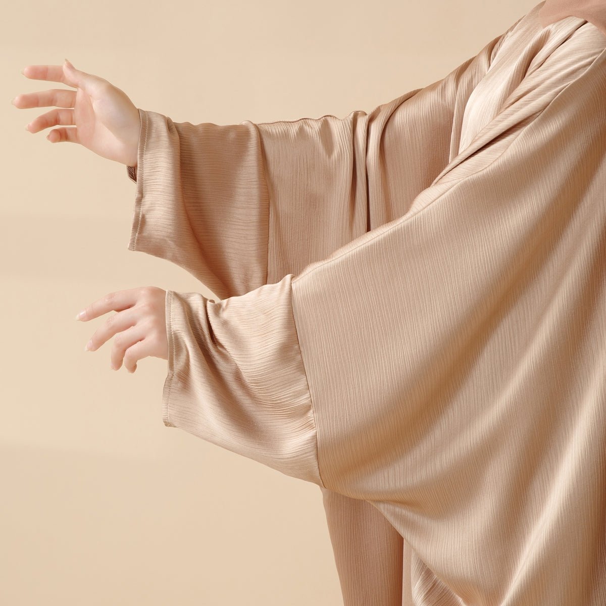 Modest Kaftan for Special Occasions: Batwing Abaya With Rhinestone Waist (MA135) - Mariam's Collection