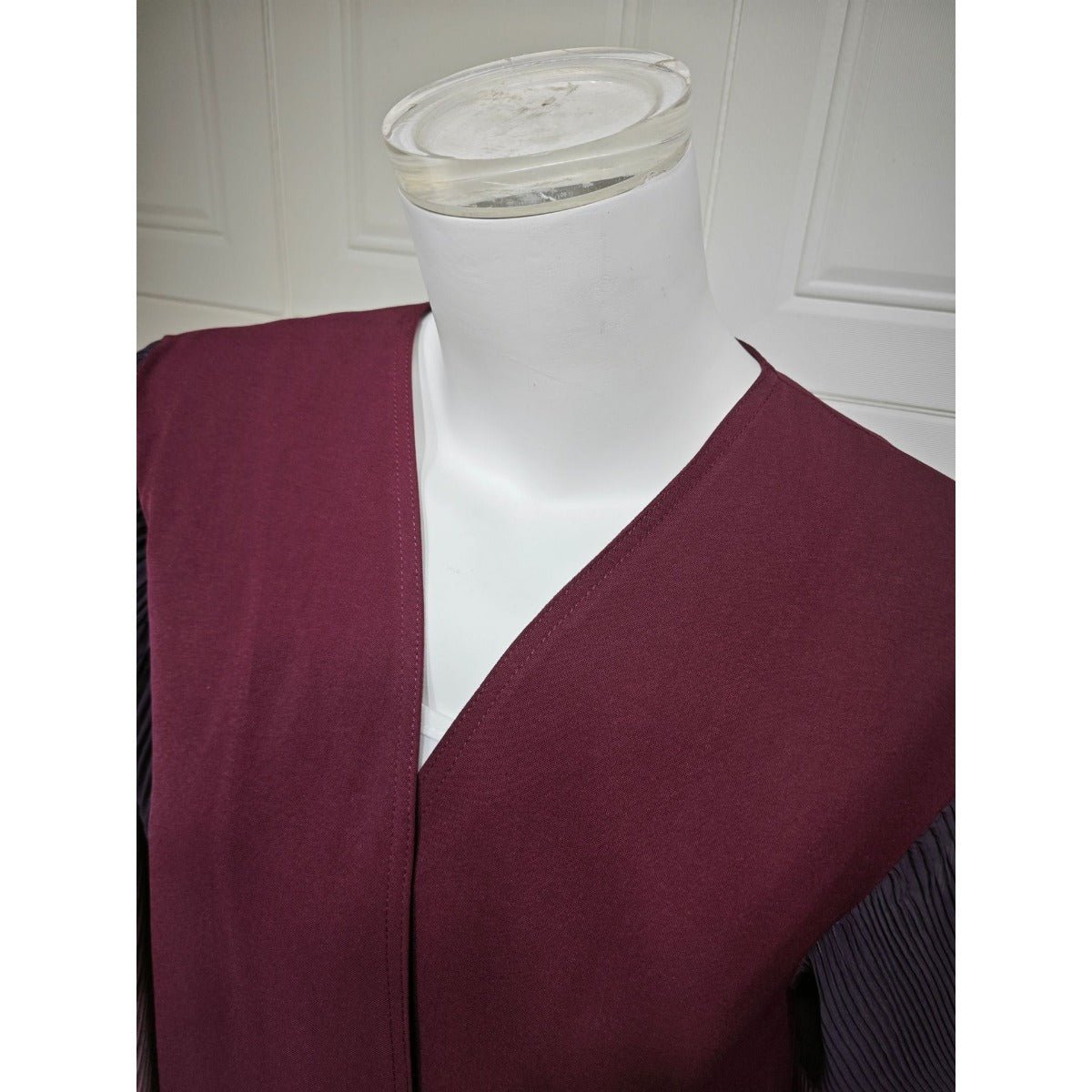 Modest Luxury Lumina Pleated Fan Sleeve Ombre Jacket Outerwear Abaya Cover - Up(MOA198) - Mariam's Collection