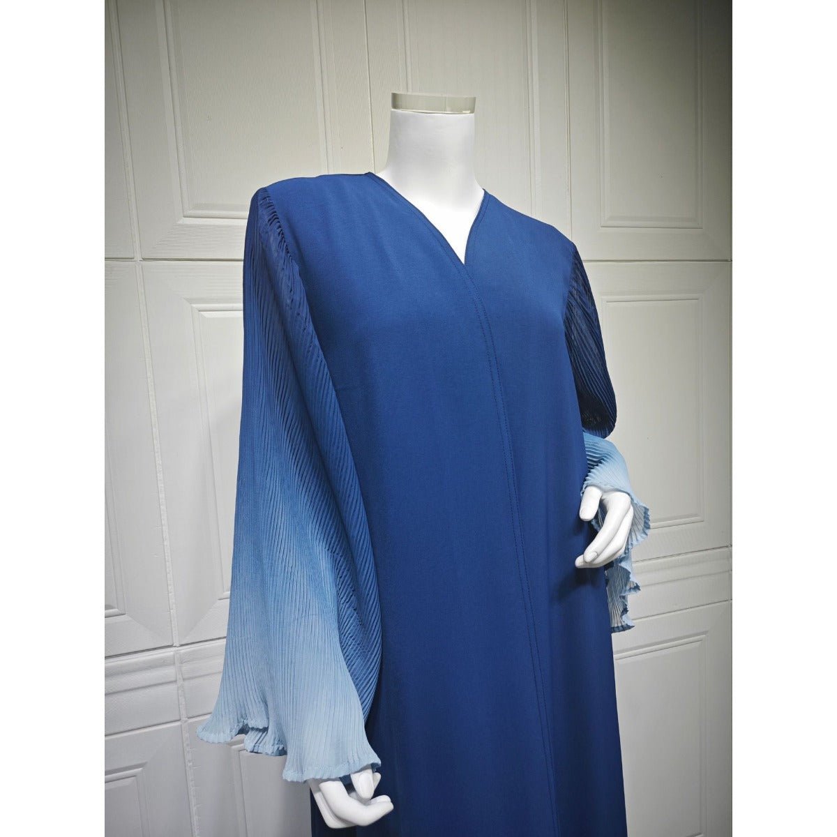 Modest Luxury Lumina Pleated Fan Sleeve Ombre Jacket Outerwear Abaya Cover - Up(MOA198) - Mariam's Collection