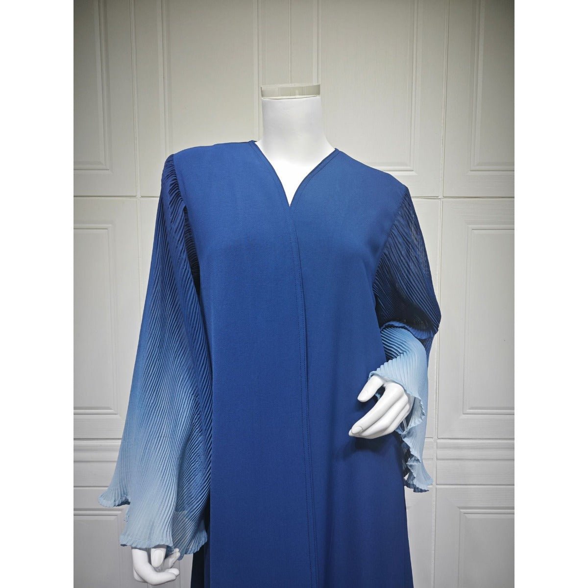 Modest Luxury Lumina Pleated Fan Sleeve Ombre Jacket Outerwear Abaya Cover - Up(MOA198) - Mariam's Collection