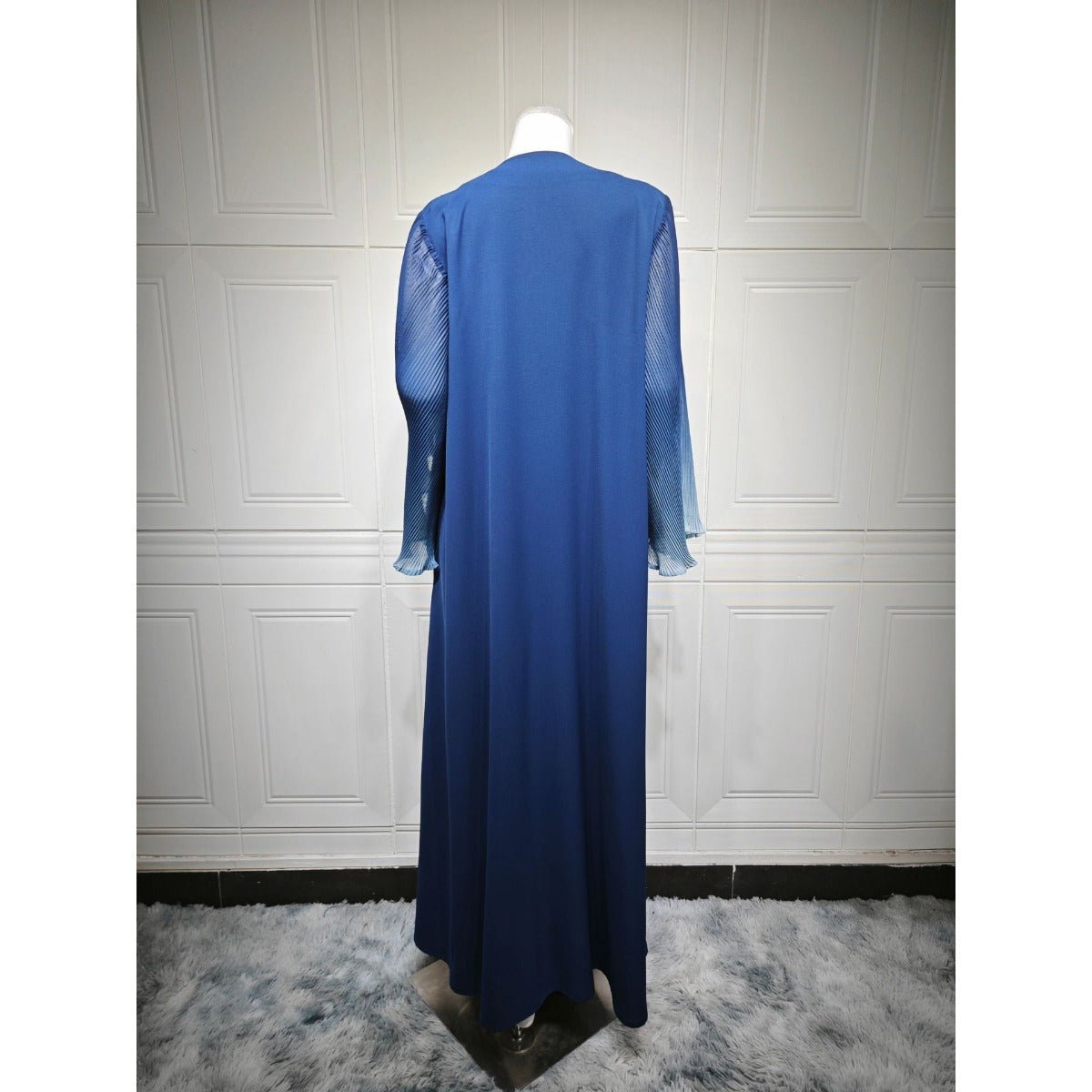 Modest Luxury Lumina Pleated Fan Sleeve Ombre Jacket Outerwear Abaya Cover - Up(MOA198) - Mariam's Collection