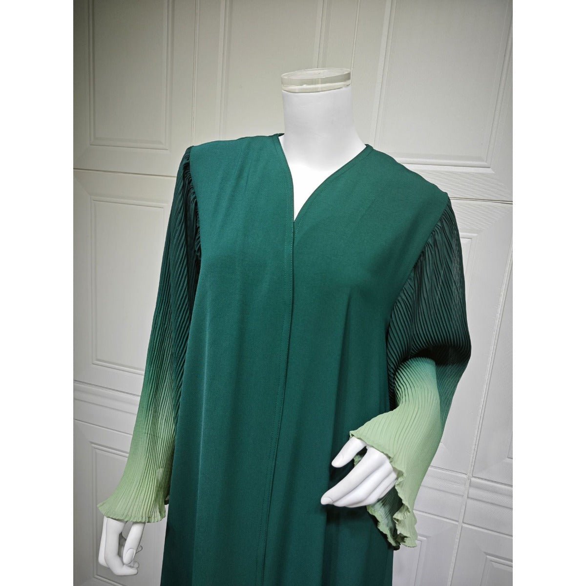 Modest Luxury Lumina Pleated Fan Sleeve Ombre Jacket Outerwear Abaya Cover - Up(MOA198) - Mariam's Collection