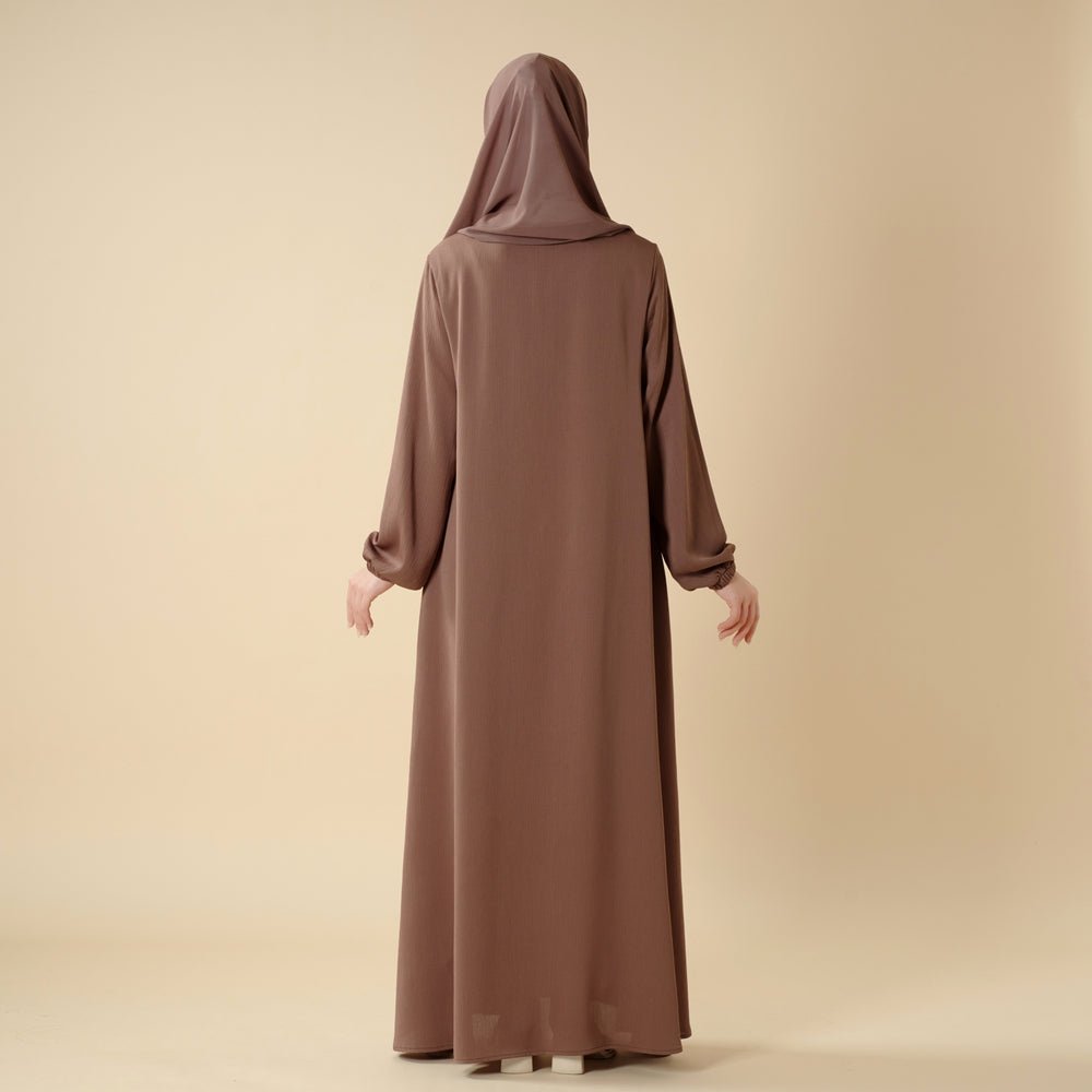 Modest Luxury Premium Crepe Satin Umbrella Cut Summer Abaya (MA233) - Mariam's Collection