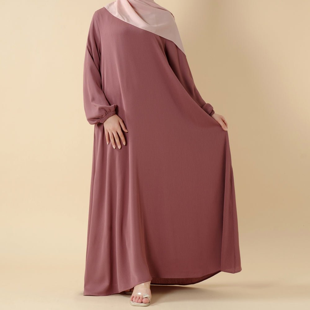 Modest Luxury Premium Crepe Satin Umbrella Cut Summer Abaya (MA233) - Mariam's Collection
