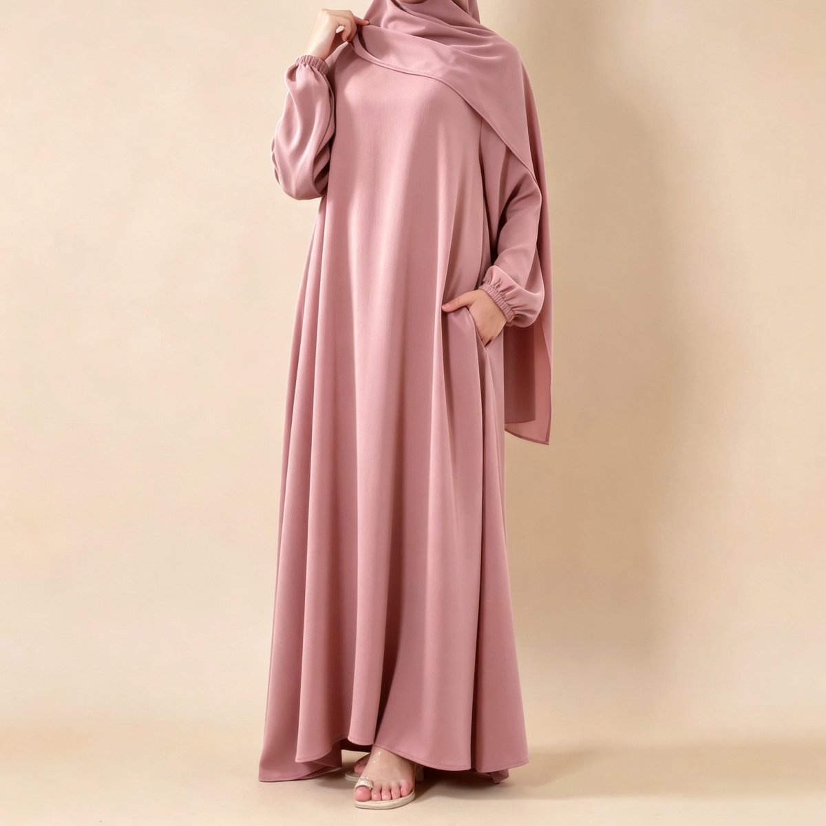 Modest Luxury Premium Nida Abaya | Zoom Umbrella Cut Summer Abaya (MA233) - Mariam's Collection