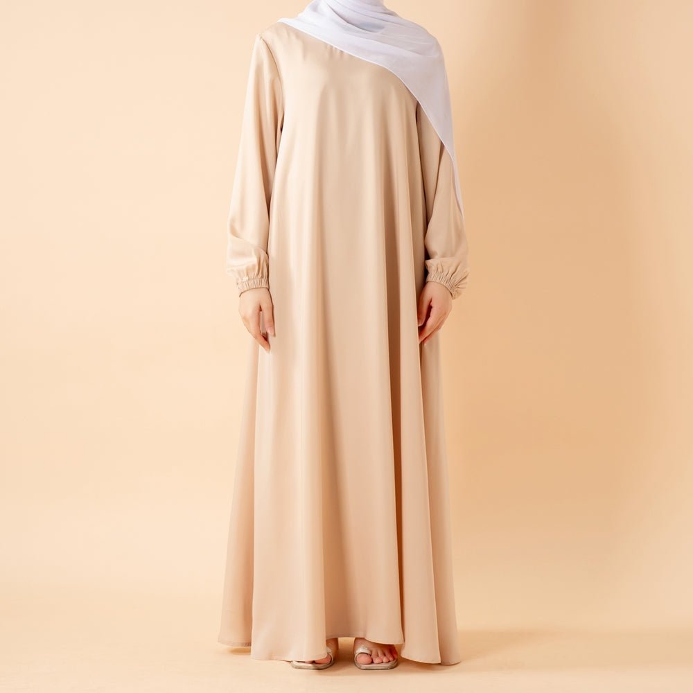 Modest Luxury Premium Satin Abaya | Umbrella Cut Abaya(MA311) - Mariam's Collection