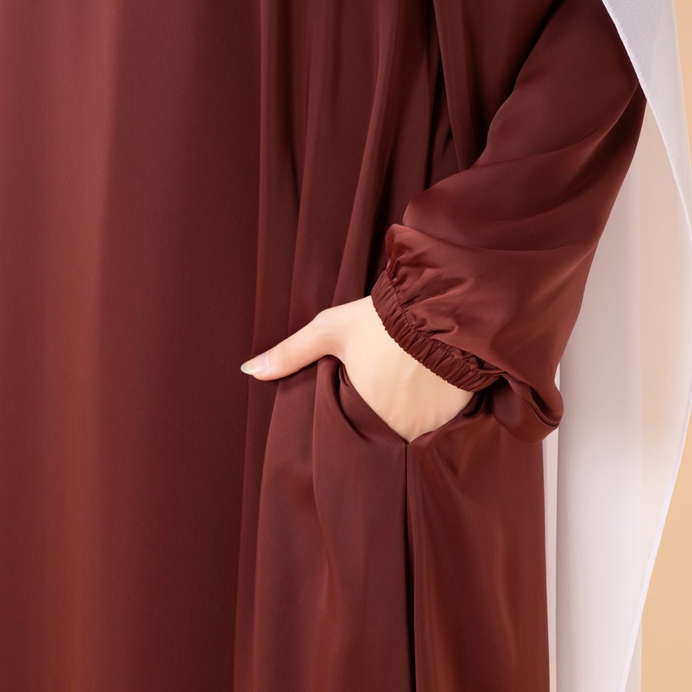 Modest Luxury Premium Satin Abaya | Umbrella Cut Abaya(MA311) - Mariam's Collection