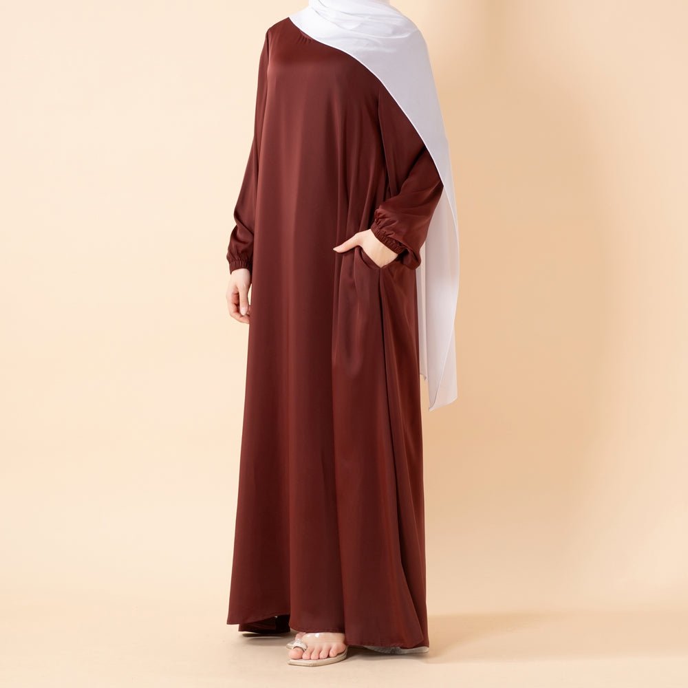 Modest Luxury Premium Satin Abaya | Umbrella Cut Abaya(MA311) - Mariam's Collection