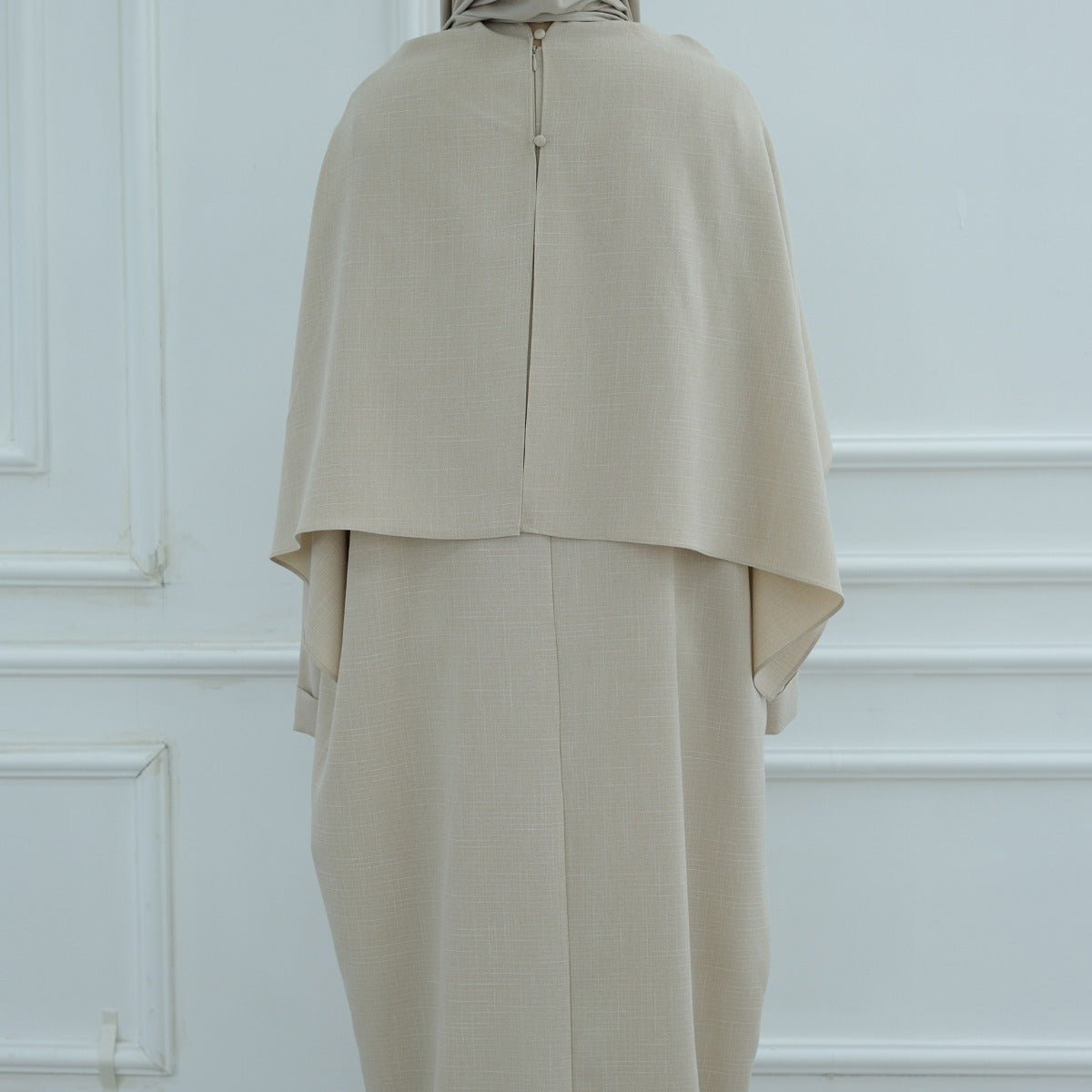 Modest Luxury Robe Dress Set | Premium Muslim Solid Color Two - Piece Abaya. (MA249) - Mariam's Collection