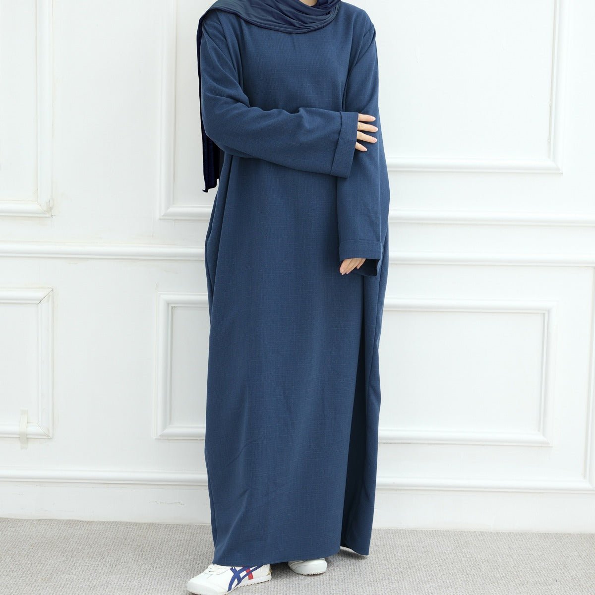 Modest Luxury Robe Dress Set | Premium Muslim Solid Color Two - Piece Abaya. (MA249) - Mariam's Collection