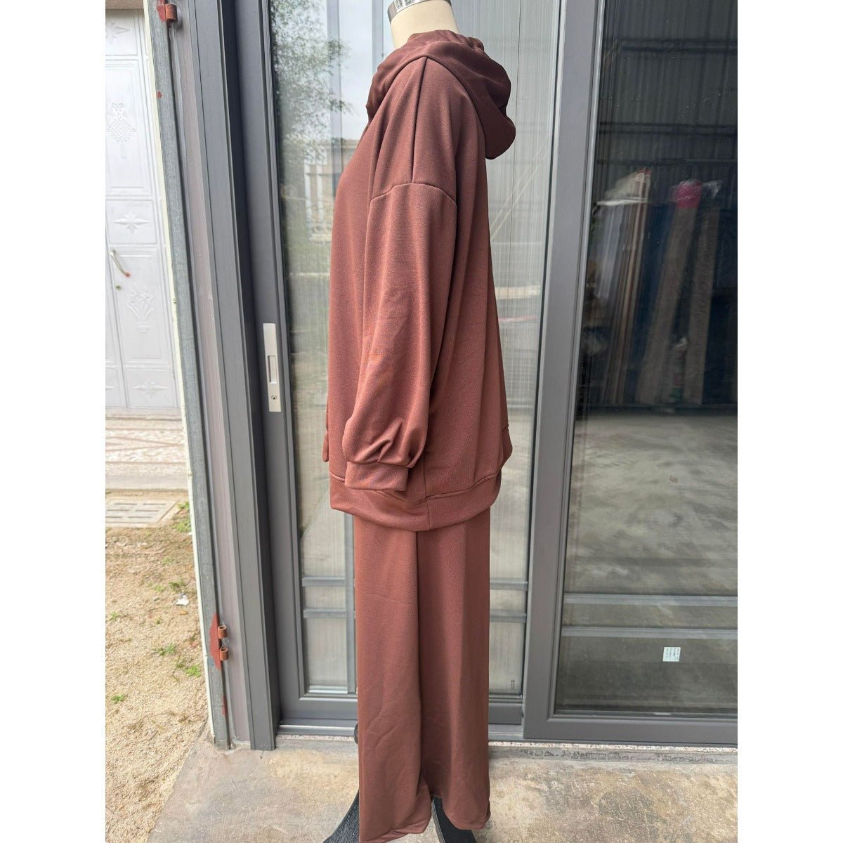 Modest Muslim Casual Wear Hooded Set | Long Sleeve Jacket & Maxi Skirt. (MS095) - Mariam's Collection