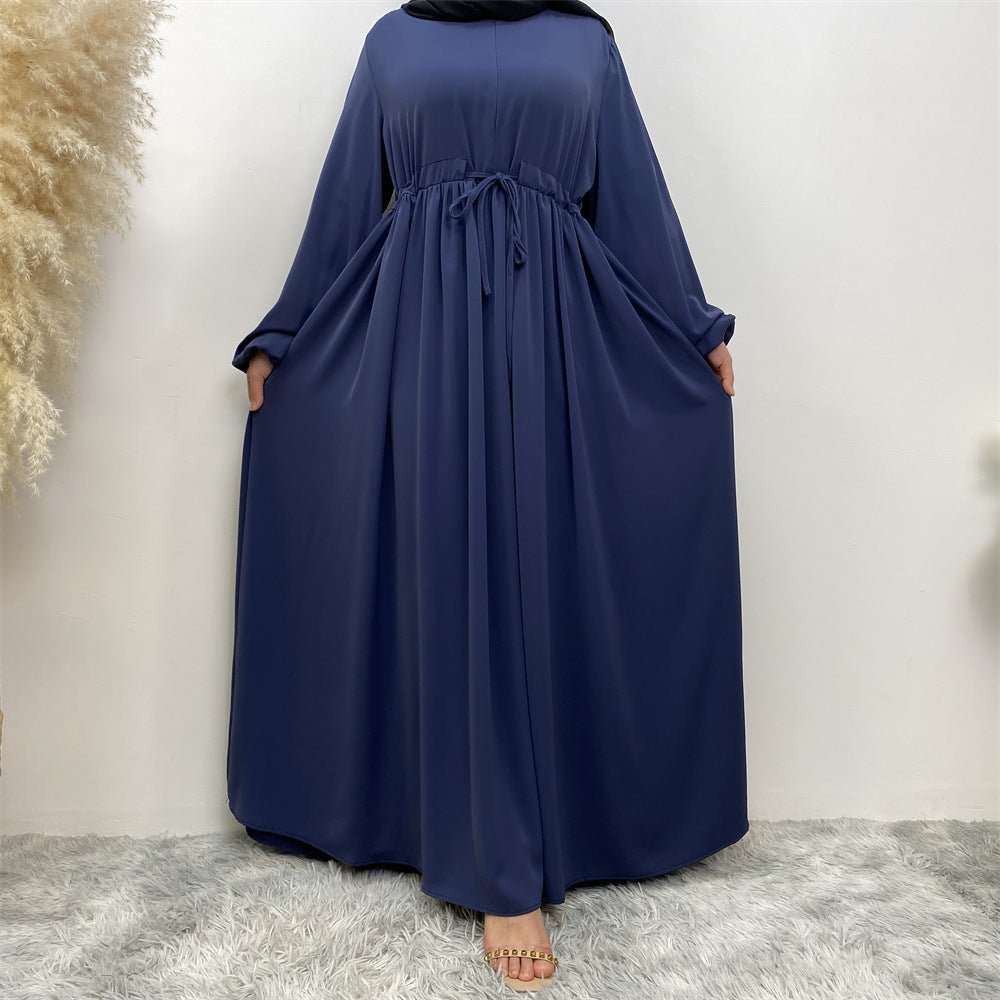 Modest Muslim Stretch Sleeve Front Zipper A - shaped Swing Pendulum Abaya. (MA175) - Mariam's Collection