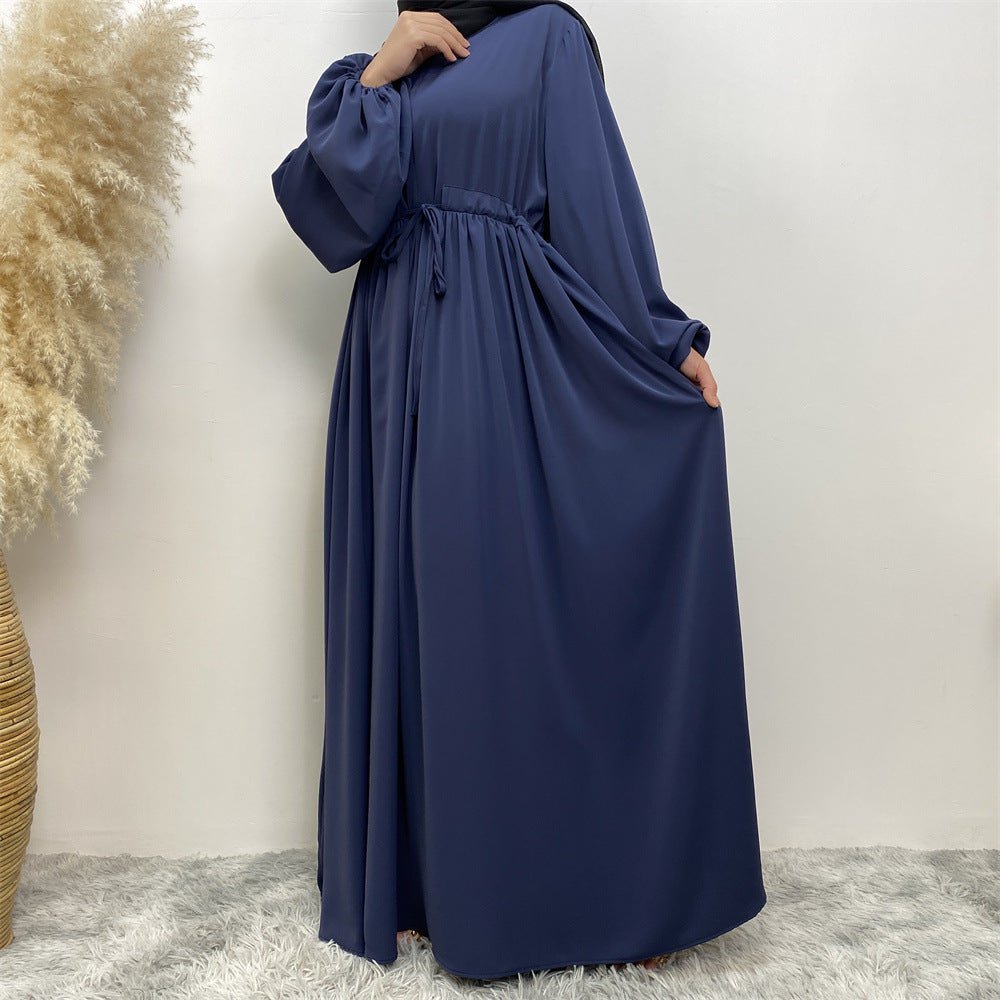 Modest Muslim Stretch Sleeve Front Zipper A - shaped Swing Pendulum Abaya. (MA175) - Mariam's Collection