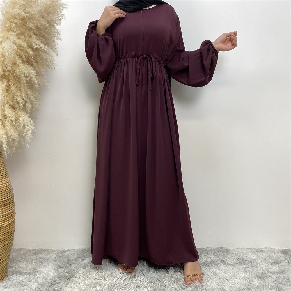 Modest Muslim Stretch Sleeve Front Zipper A - shaped Swing Pendulum Abaya. (MA175) - Mariam's Collection