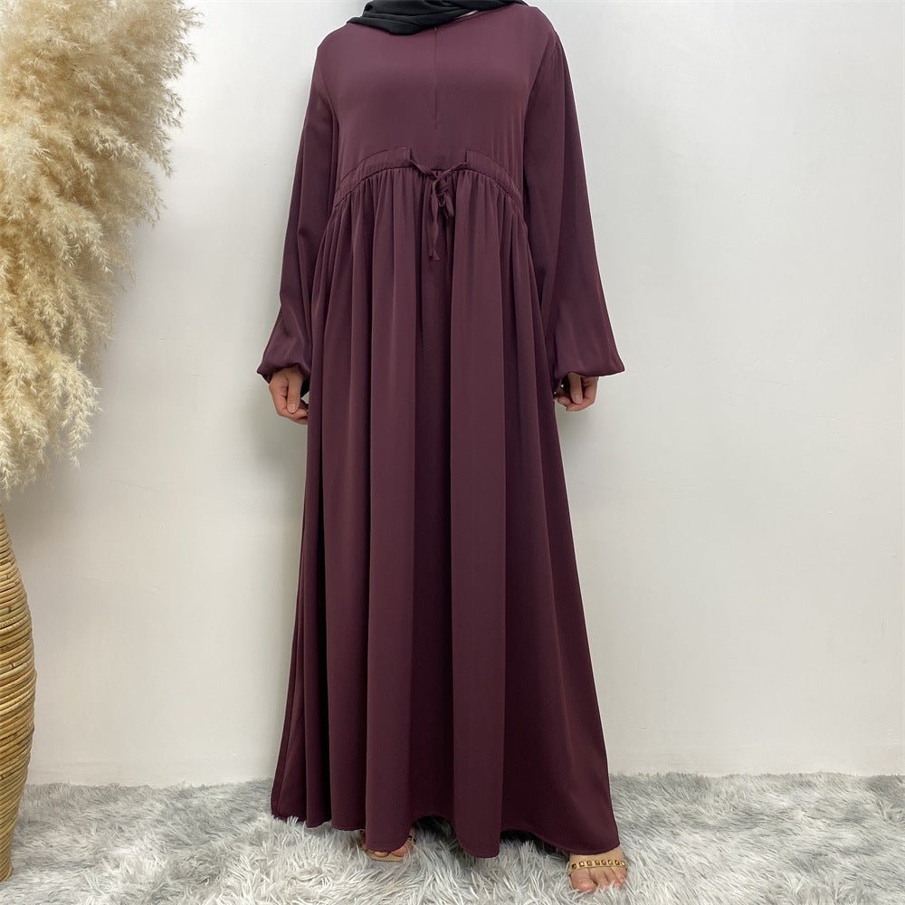 Modest Muslim Stretch Sleeve Front Zipper A - shaped Swing Pendulum Abaya. (MA175) - Mariam's Collection