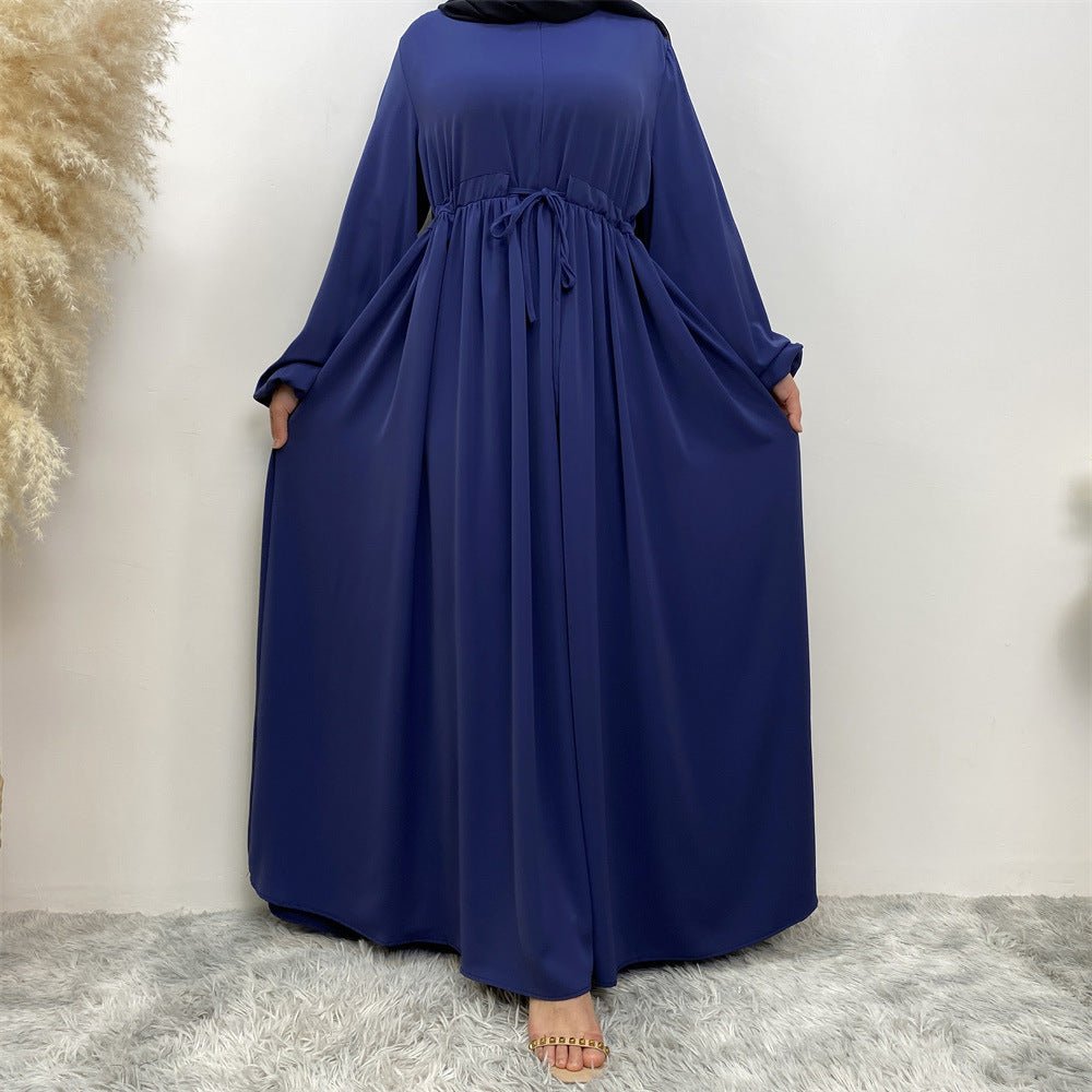 Modest Muslim Stretch Sleeve Front Zipper A - shaped Swing Pendulum Abaya. (MA175) - Mariam's Collection