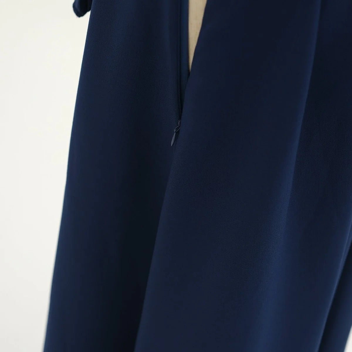 Modest Pleated Solid Color Tie - Sleeve Maxi Dress (MA171) - Mariam's Collection