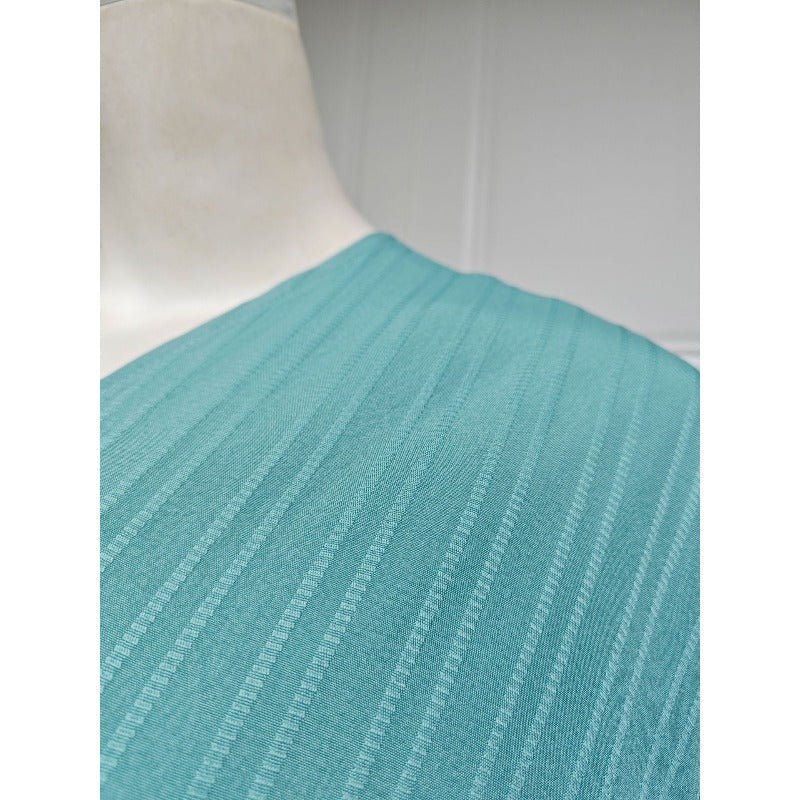 Modest Pleated Striped Abaya Cardigan Robe | V - Neck Bat Sleeve Kimono Cover - Up With Pearl Button(MOA226) - Mariam's Collection