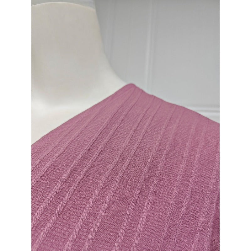 Modest Pleated Striped Abaya Cardigan Robe | V - Neck Bat Sleeve Kimono Cover - Up With Pearl Button(MOA226) - Mariam's Collection