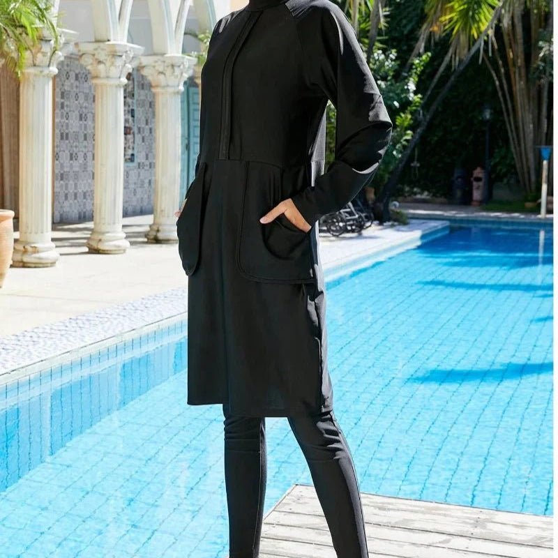 Modest Swimsuit For Muslima, Islamic Burkini Swim Suit, Islamic Swimwear With Hijab (MB021) - Mariam's Collection