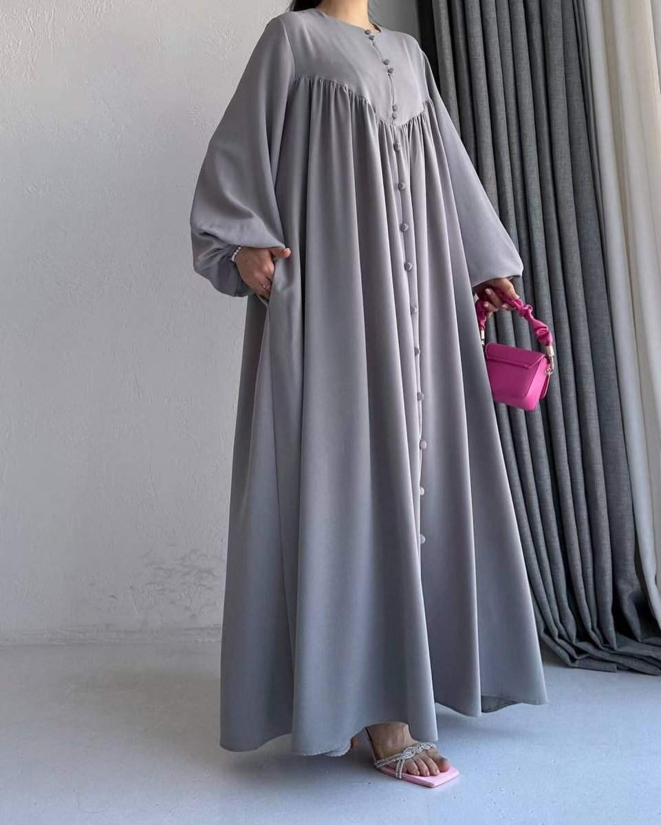 Modest Swinging sleeve Button - down Muslim Abaya (MA174) - Mariam's Collection