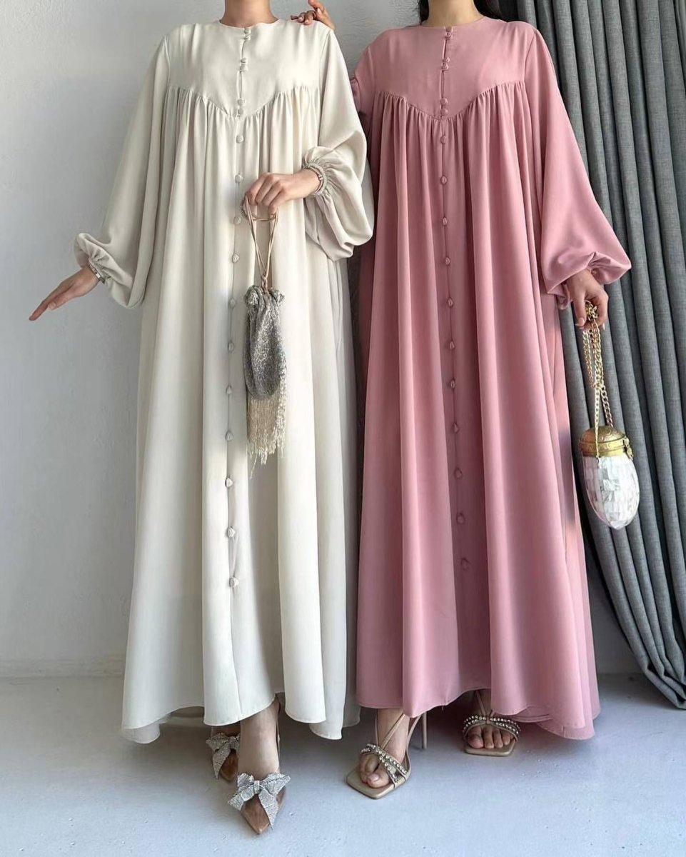 Modest Swinging sleeve Button - down Muslim Abaya (MA174) - Mariam's Collection