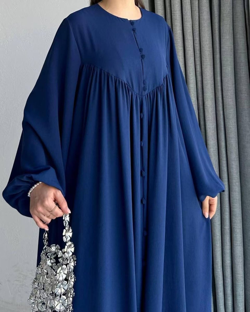 Modest Swinging sleeve Button - down Muslim Abaya (MA174) - Mariam's Collection