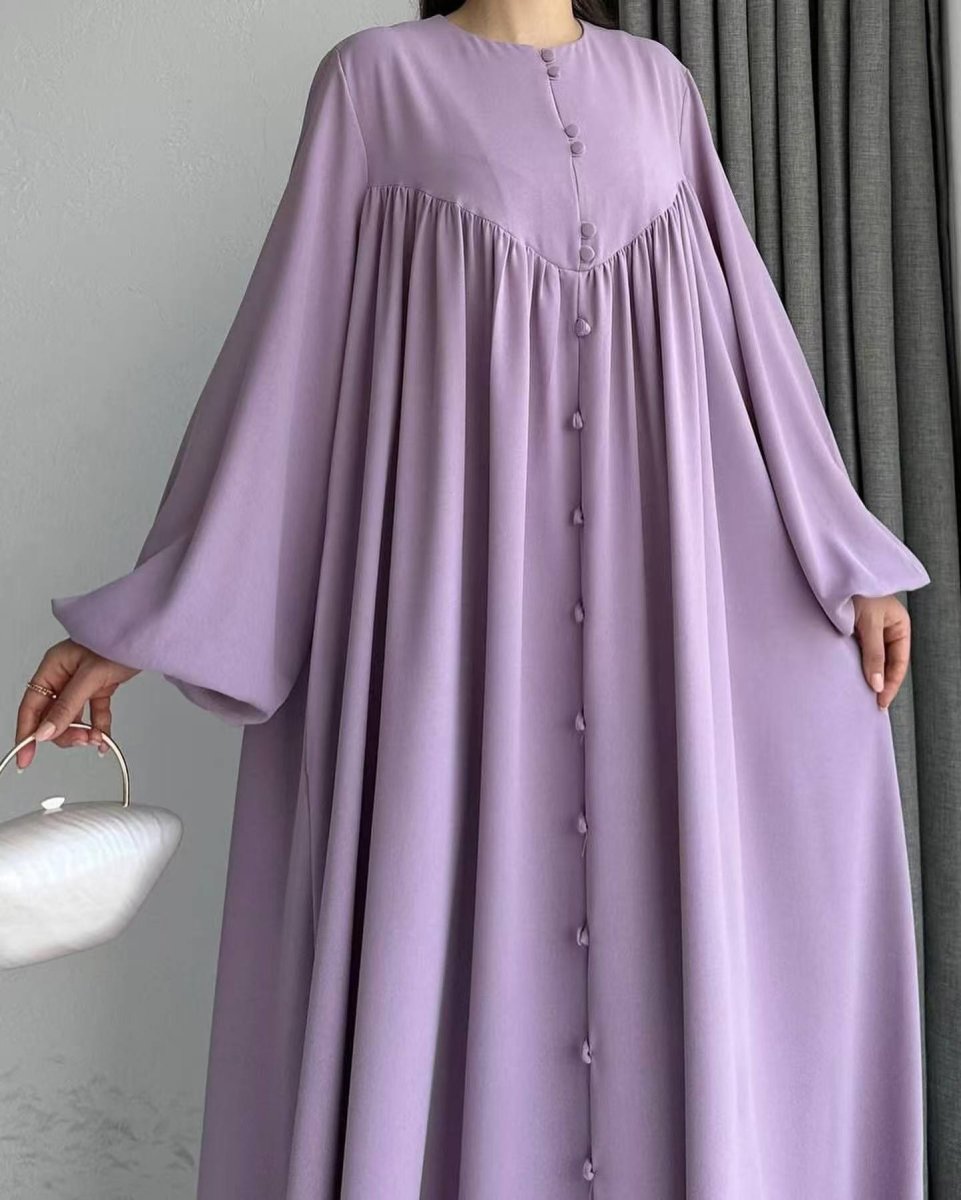Modest Swinging sleeve Button - down Muslim Abaya (MA174) - Mariam's Collection