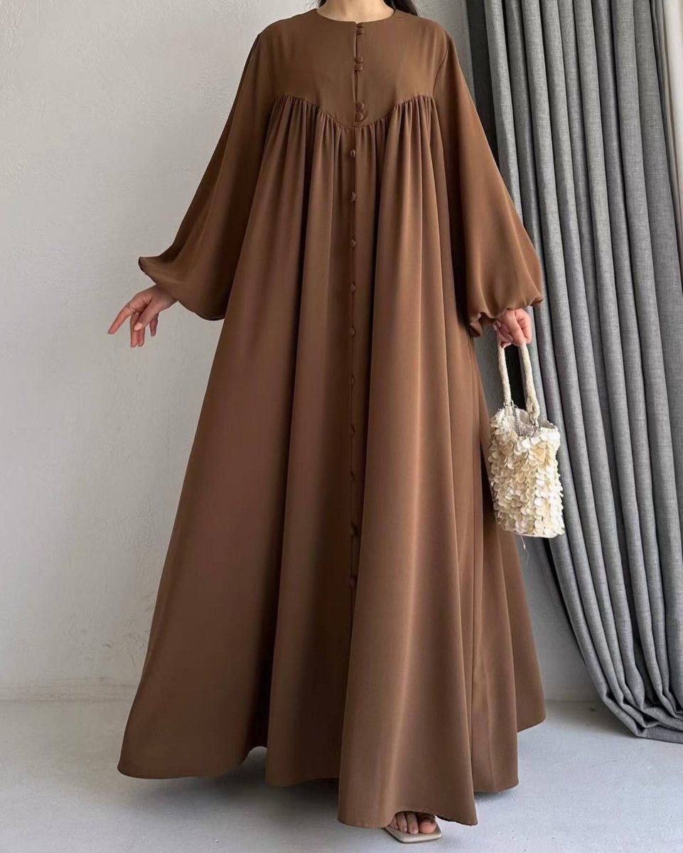 Modest Swinging sleeve Button - down Muslim Abaya (MA174) - Mariam's Collection