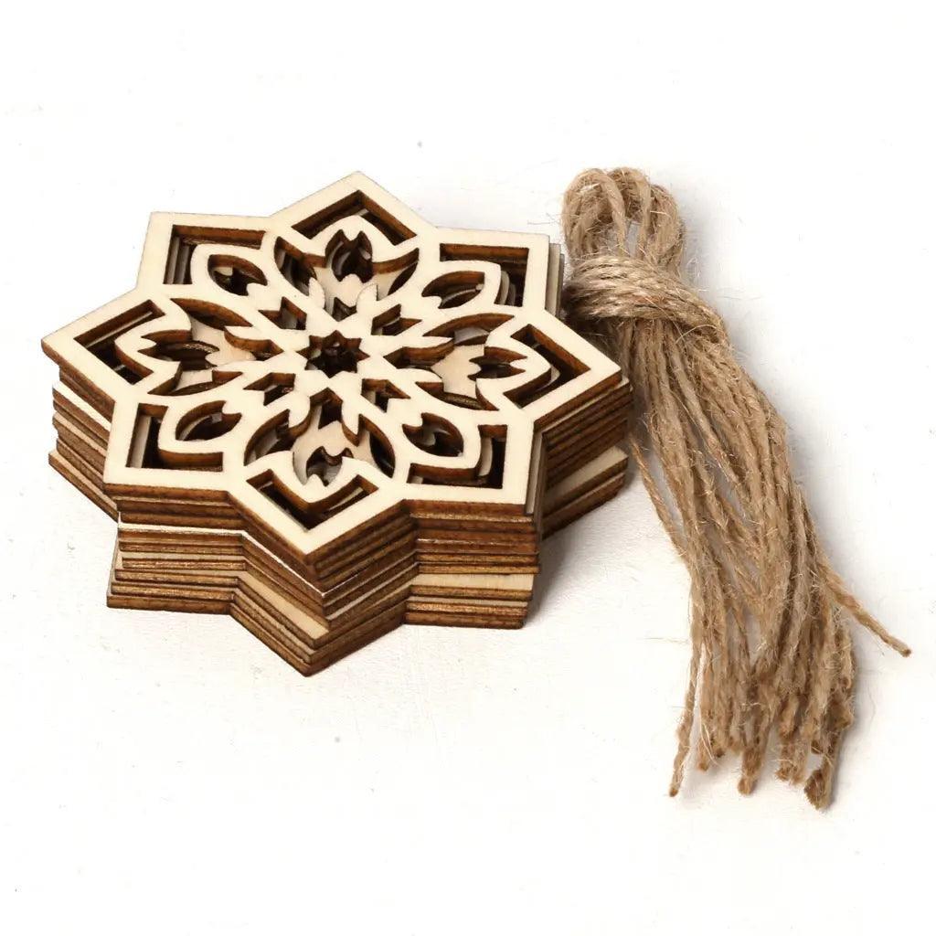 MR022 10 Pcs Ramadan Wooden Hang Tags Pendant, Ramadan Decoration - Mariam's Collection