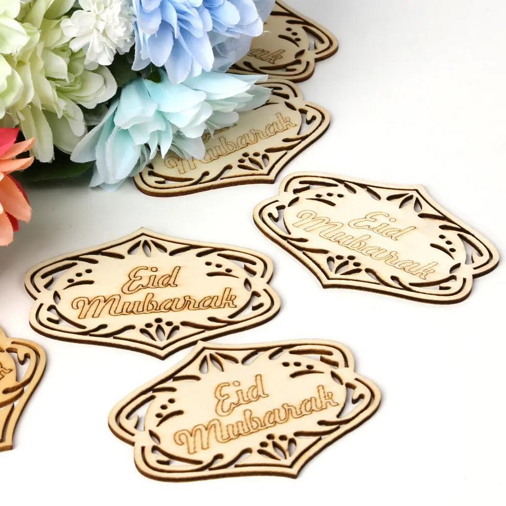 MR022 10 Pcs Ramadan Wooden Hang Tags Pendant, Ramadan Decoration - Mariam's Collection