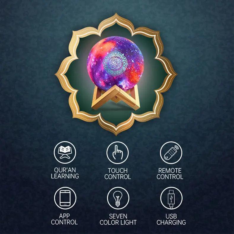 MR033 Color Moon Light Bluetooth Quran Speaker, QB512 Smart App Control Night Light - Mariam's Collection