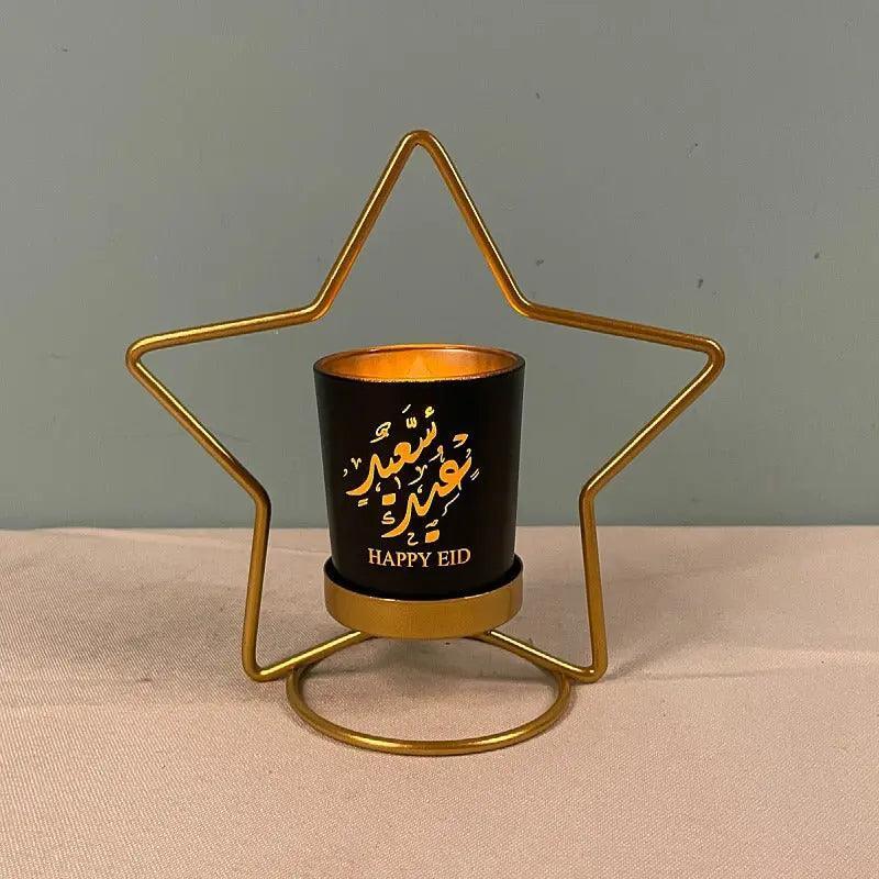 MR041 iron candlestick moon star lamp, ramadan decoration - Mariam's Collection