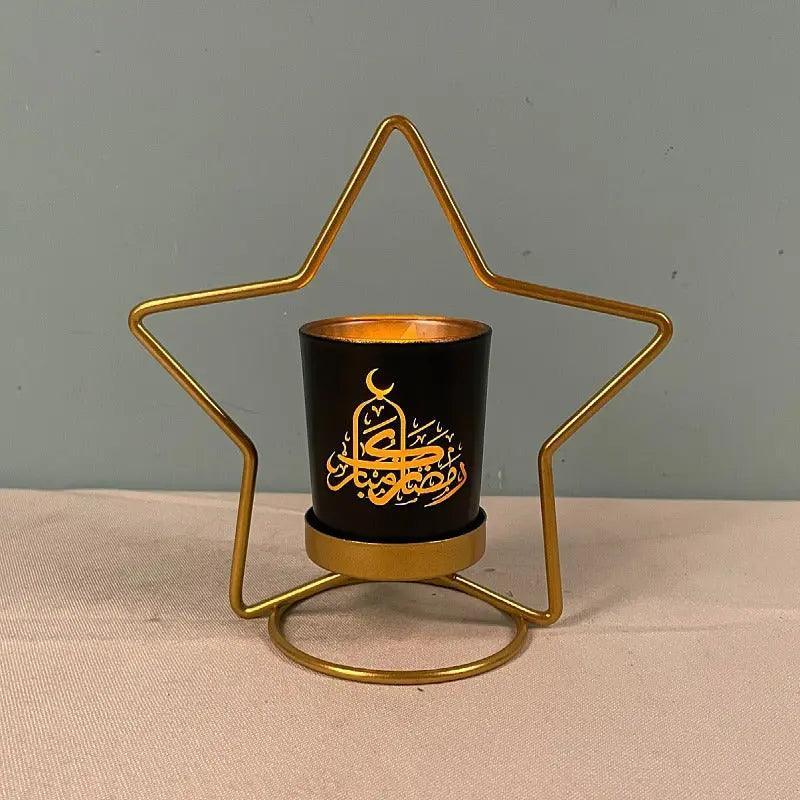 MR041 iron candlestick moon star lamp, ramadan decoration - Mariam's Collection