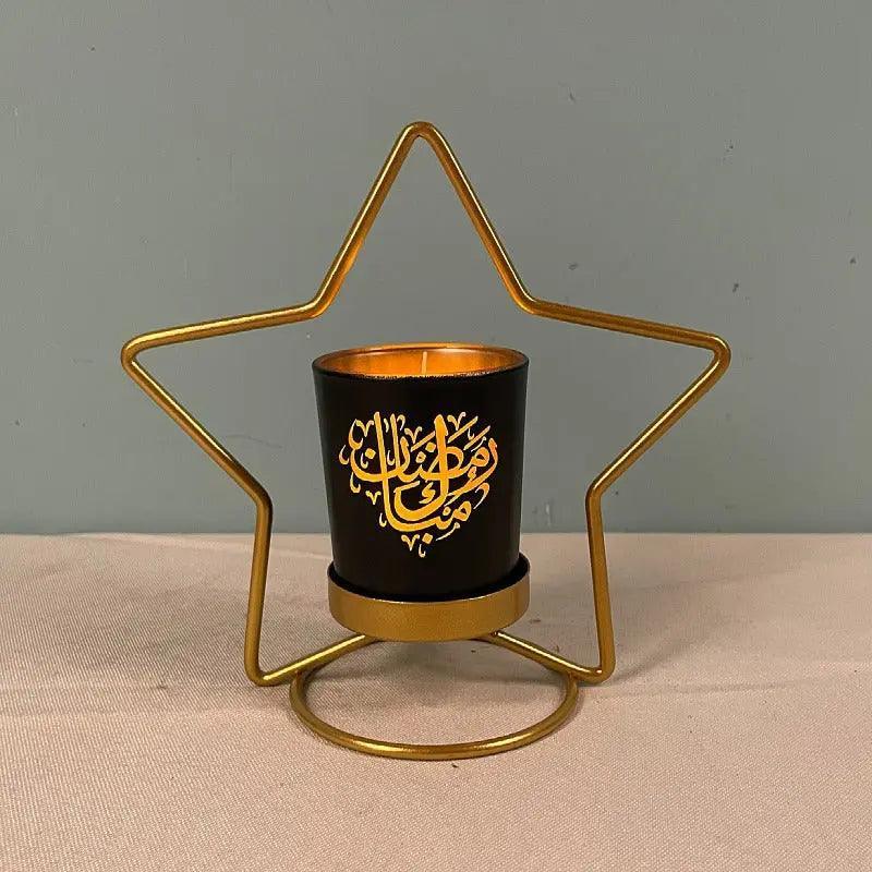 MR041 iron candlestick moon star lamp, ramadan decoration - Mariam's Collection