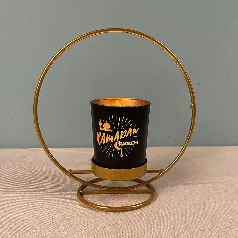 MR041 iron candlestick moon star lamp, ramadan decoration - Mariam's Collection