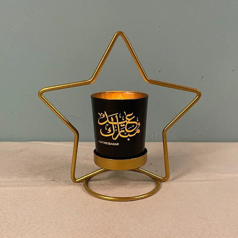 MR041 iron candlestick moon star lamp, ramadan decoration - Mariam's Collection