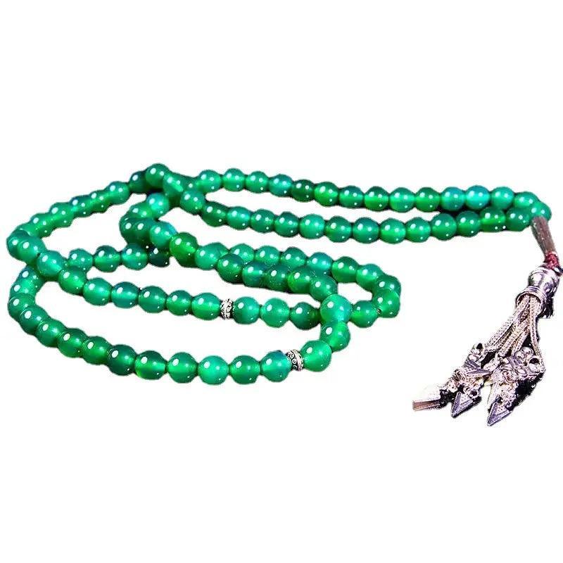 MR051 Agate Tasbeeh - Natural Crystal Prayer Beads for Muslim Misbaha - Mariam's Collection