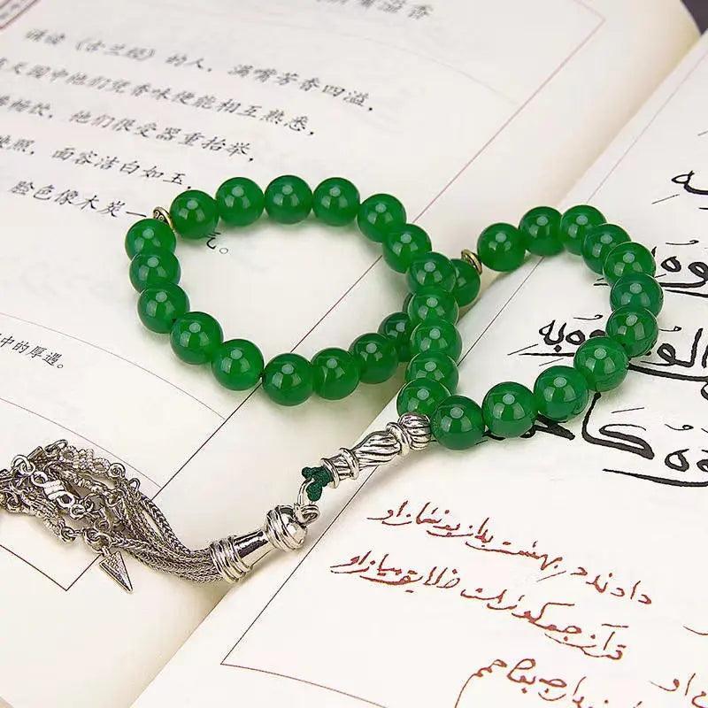 MR051 Agate Tasbeeh - Natural Crystal Prayer Beads for Muslim Misbaha - Mariam's Collection