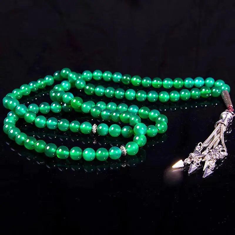 MR051 Agate Tasbeeh - Natural Crystal Prayer Beads for Muslim Misbaha - Mariam's Collection