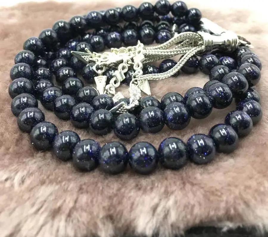 MR051 Agate Tasbeeh - Natural Crystal Prayer Beads for Muslim Misbaha - Mariam's Collection