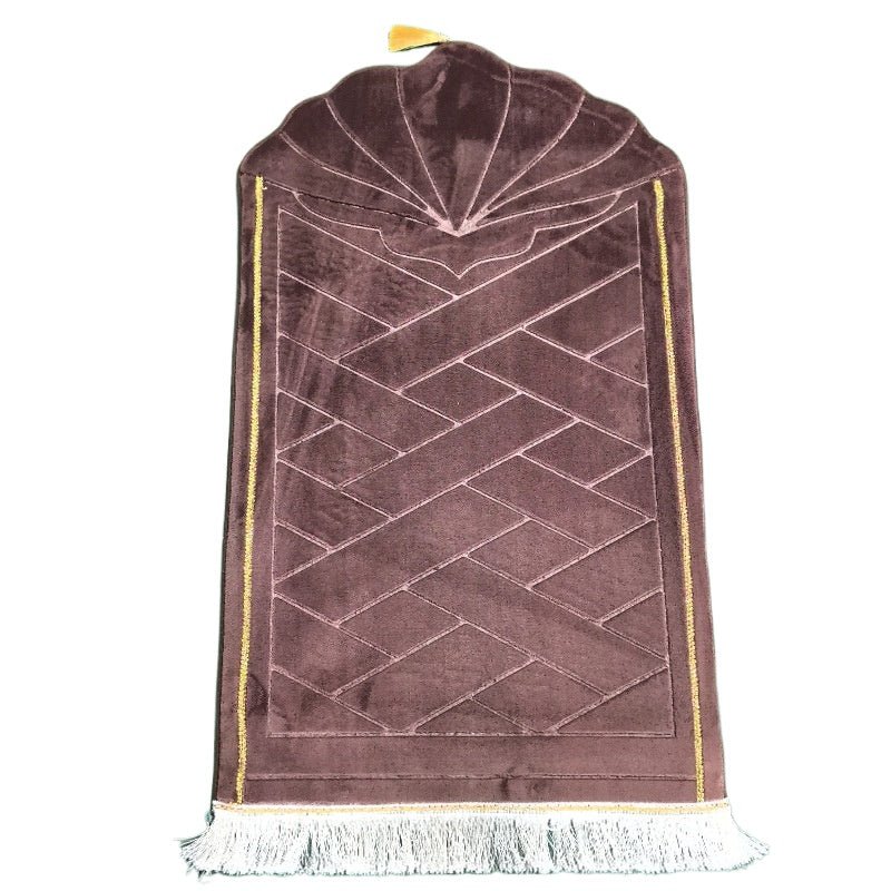 MR053 Thickened Embossed Flannel Prayer Mat - Mariam's Collection