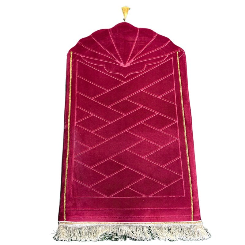 MR053 Thickened Embossed Flannel Prayer Mat - Mariam's Collection