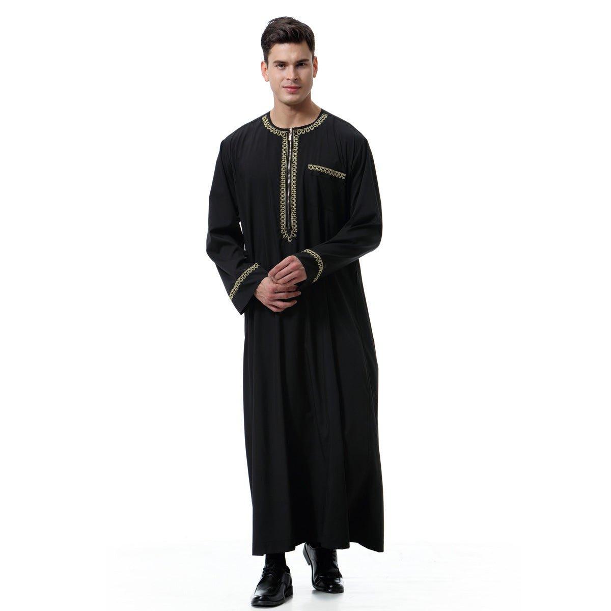MT005 Gold Stamped design Thobe - Mariam's Collection