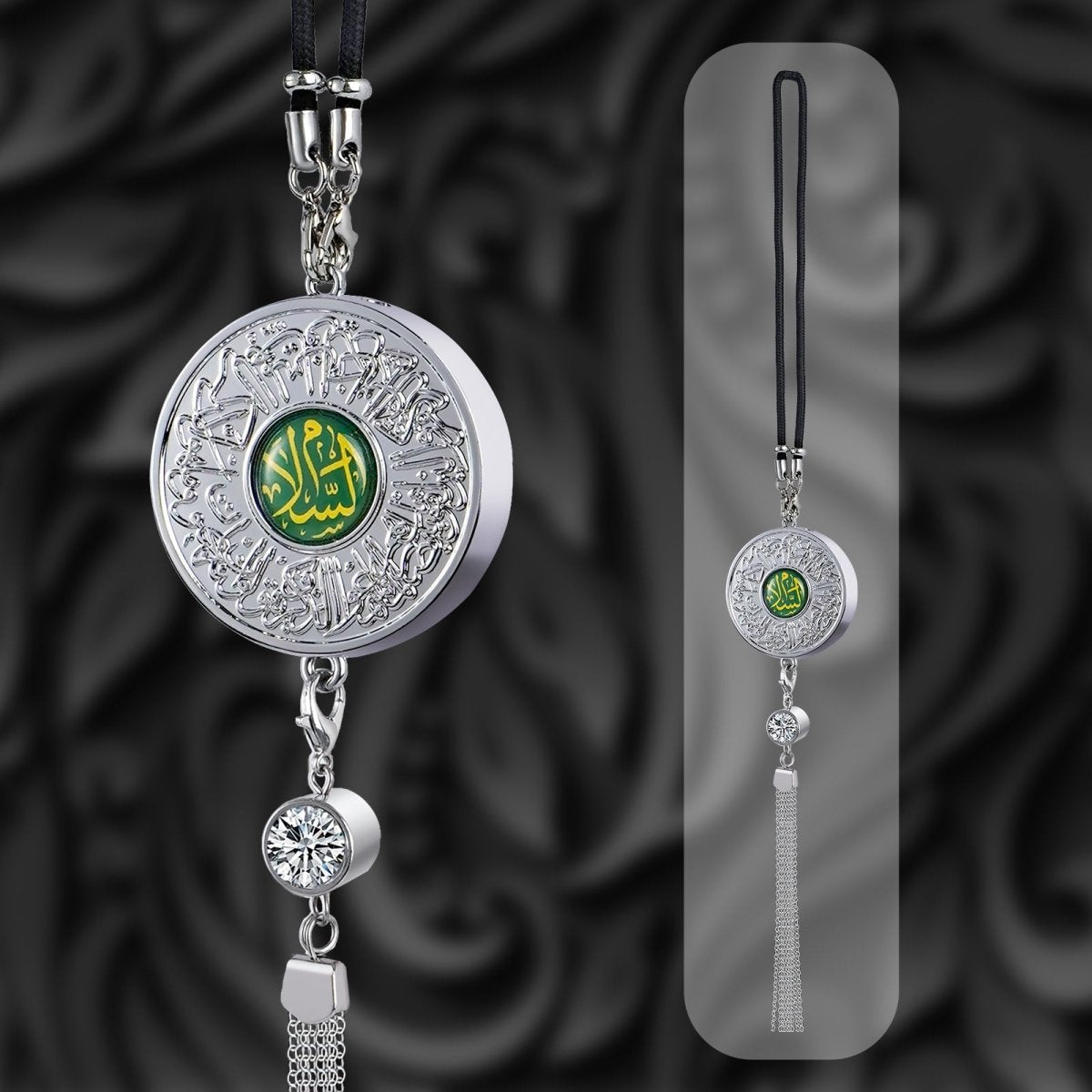 Muslim Car Accessories: Alloy Islamic Hanging Ornaments with Perfume Diffuser (MAC238) - Mariam's Collection