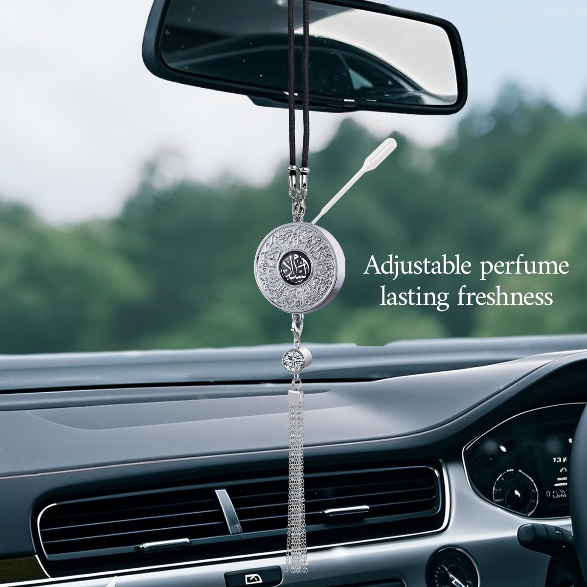 Muslim Car Accessories: Alloy Islamic Hanging Ornaments with Perfume Diffuser (MAC238) - Mariam's Collection