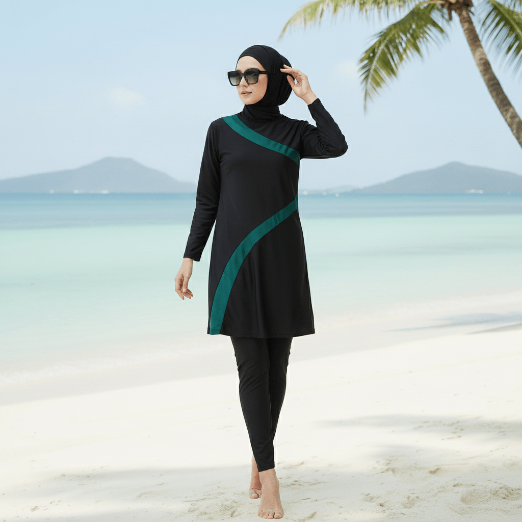 Muslim Women Swimming Costume, 3pcs Modest Swimming Costume (MB005) - Mariam's Collection