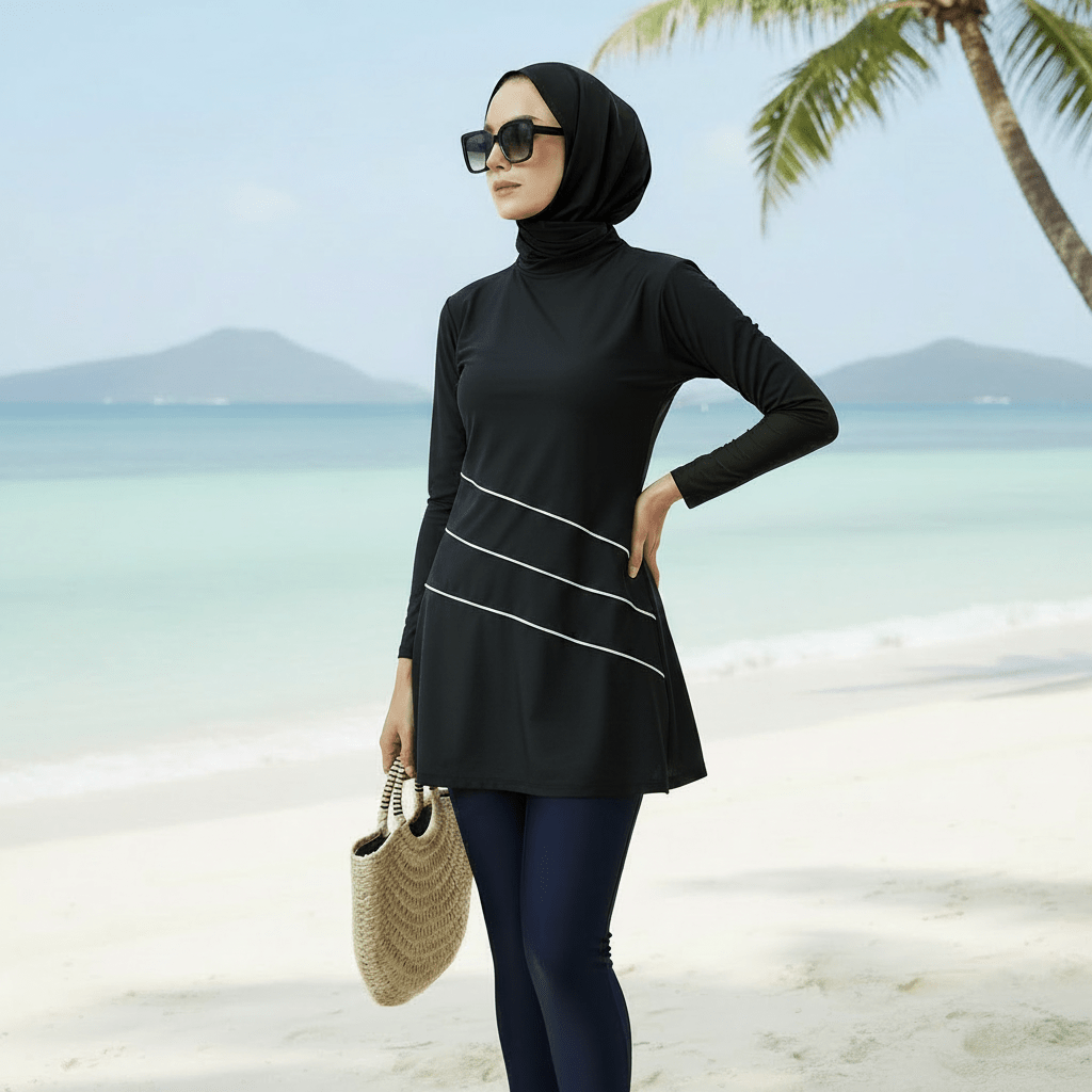 Muslim Women Swimsuit, 3 Pcs Burkini Modest Swimsuit (MB006) - Mariam's Collection