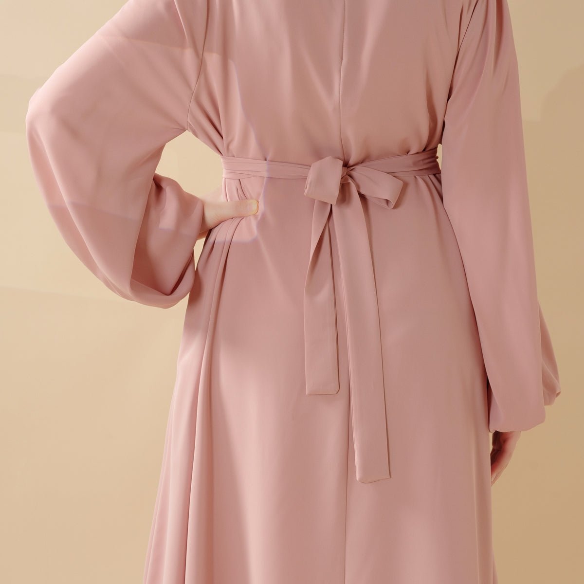 Must - Have Candy Color Essential Pleated Dress Basic Abaya (MA142) - Mariam's Collection