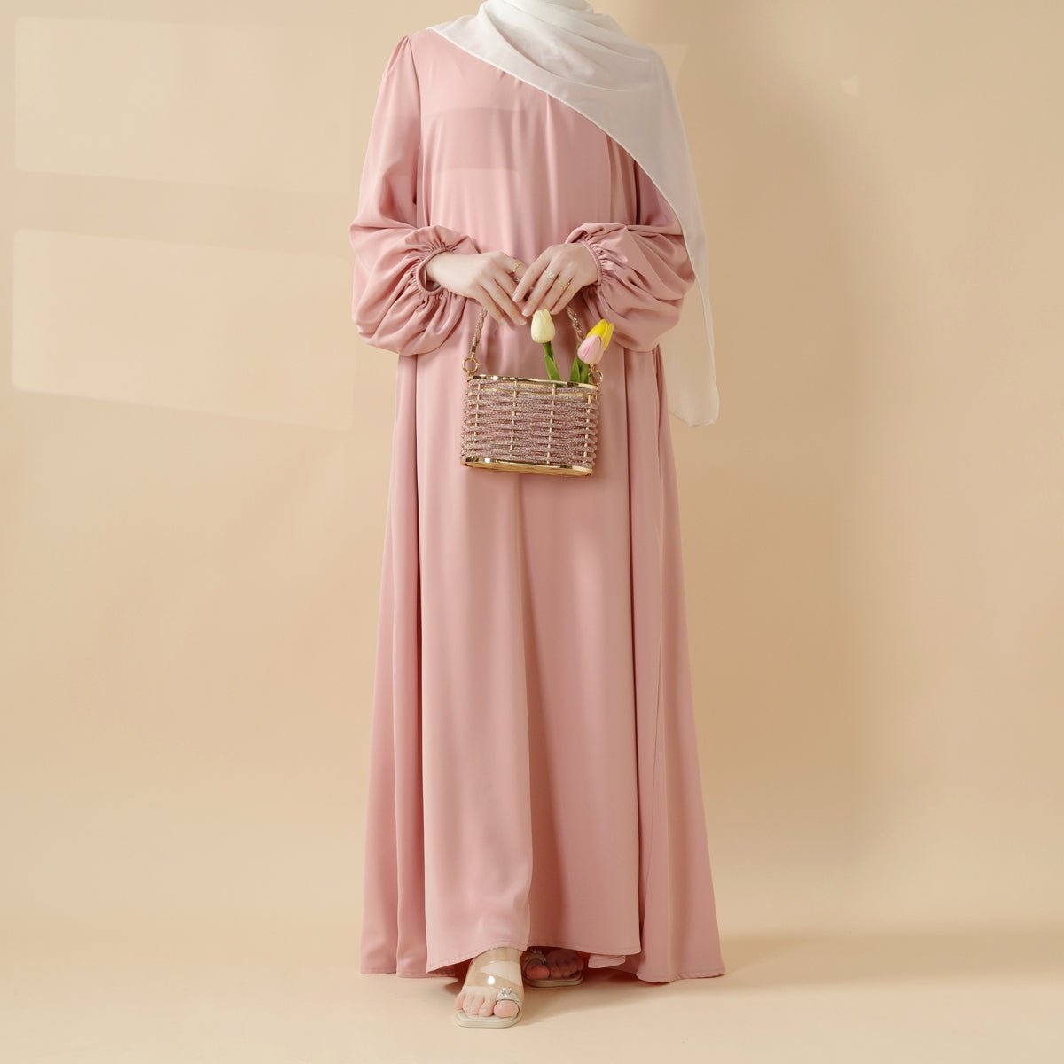Candy Color Pleated Abaya | Must-have Essential Basic Dress (MA142)